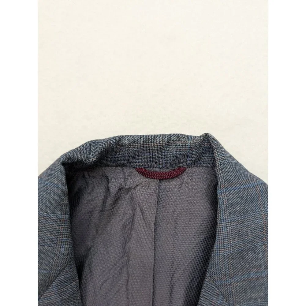 Hart Schaffner Marx Vintage Men's Blazer Jacket Sport Coat Size 40R Blue Plaid